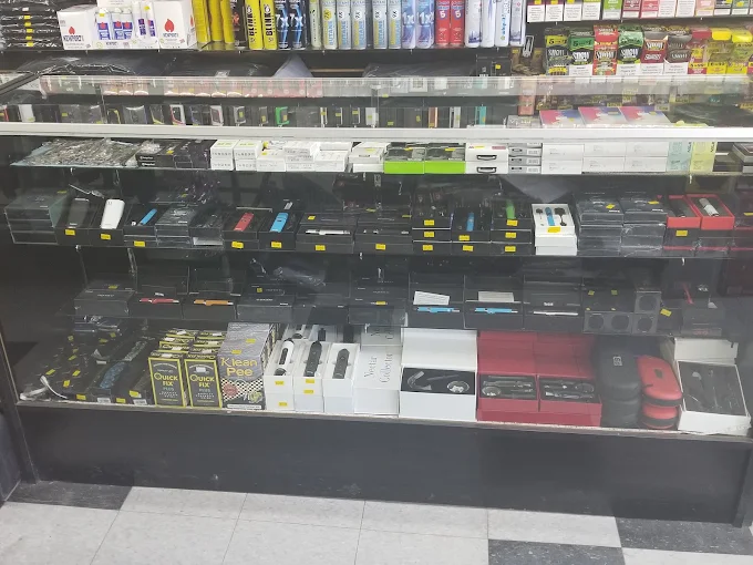 The sales counter at Ameer Smoke Shop on Skyline Blvd