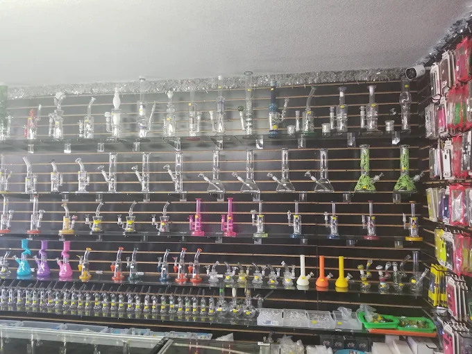 Apparel hanging inside Ameer Smoke Shop