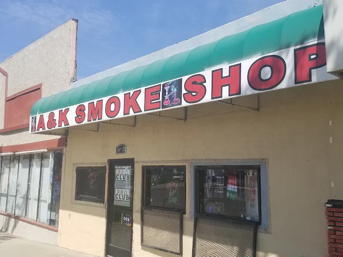Stock shelves at Ameer Smoke Shop in Avenal